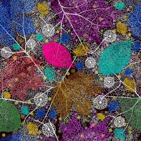 Seamless pattern with abstract leaf